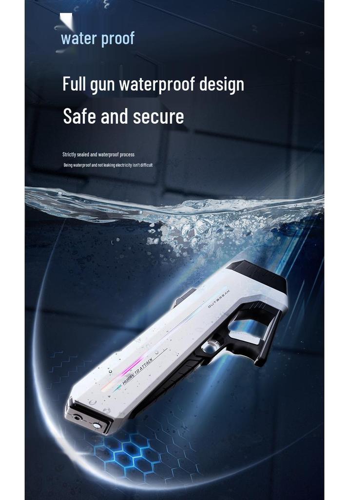 Pulse Light High-Pressure Electric Water Gun: Continuous Fire Toy for Kids & Adults with Large Capacity