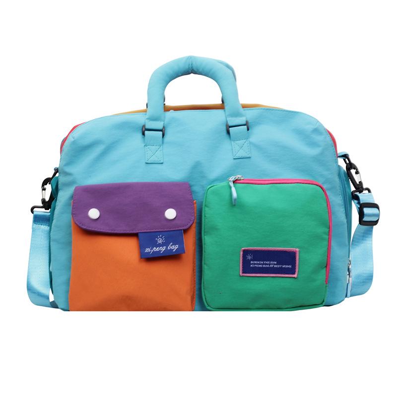 Color Block Large Capacity Travel Bag - Portable, Carry-On, Gym & Short Trip Handbag