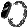 Pro Xiaomi Smart Band 9/8 Řemínek k hodinkám Módní vyřezávaný řetízek ze slitiny zinku a kůže