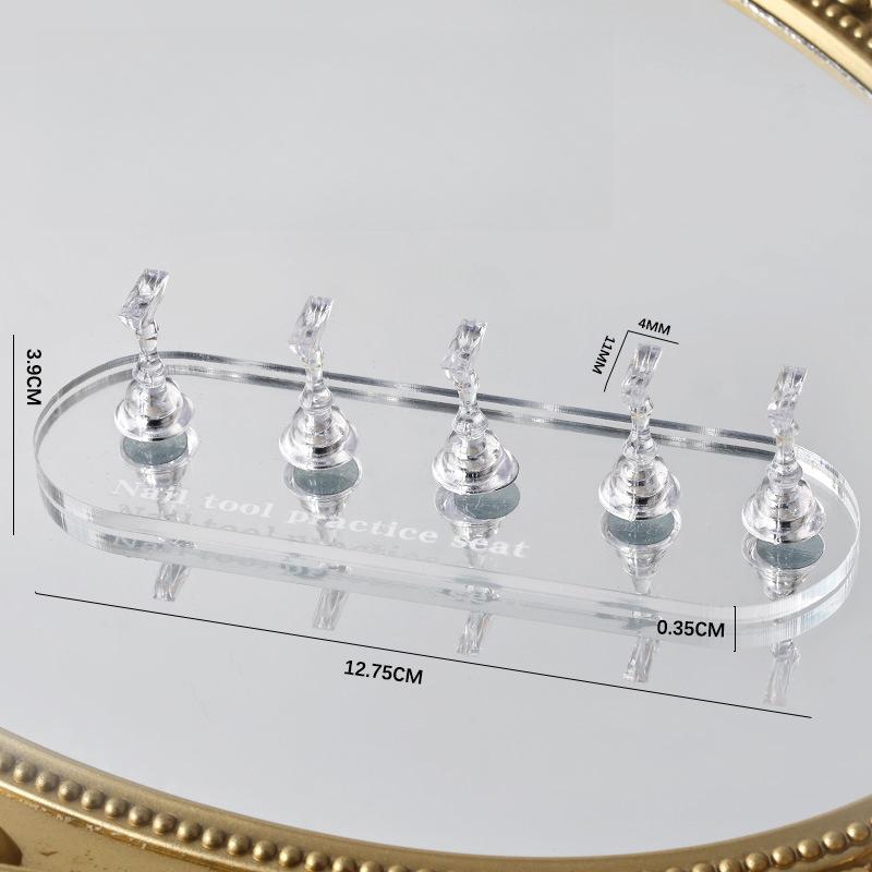 Magnetic Nail Holder Acrylic Display Stand For False Nail Tips Gel Polish Transparent Practice Pretend Manicure Practice Tools