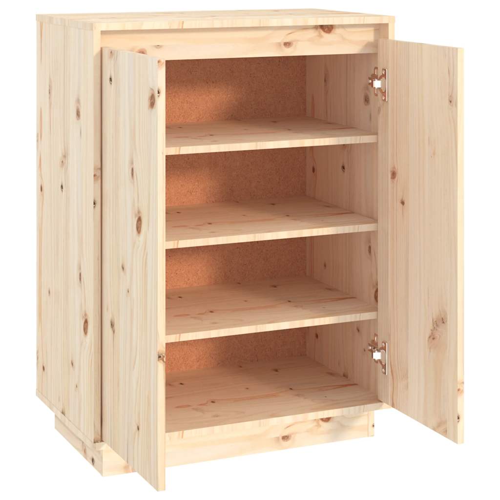 Vidaxl Shoe Cabinet, 60X35X80 Cm, Solid Pine Wood