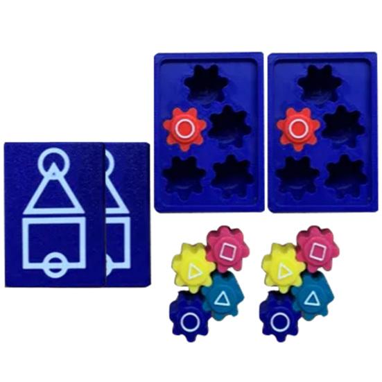 1 Set Geometric Dice Korean Game Hand-Eye Coordination Training Colorful Stone Catching Game Portable Travel Kids Adults Game Night Party Dice Toy