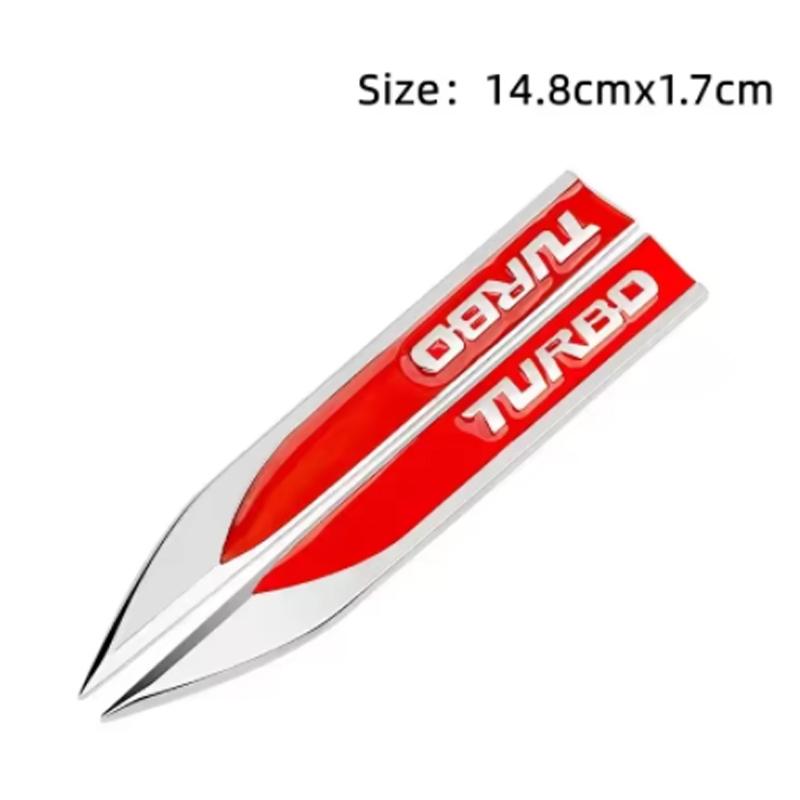 2-piece set x 3D Metal turbine logo car side mudguard blade logo badge sticker suitable for Volkswagen Golf Honda Toyota Fu