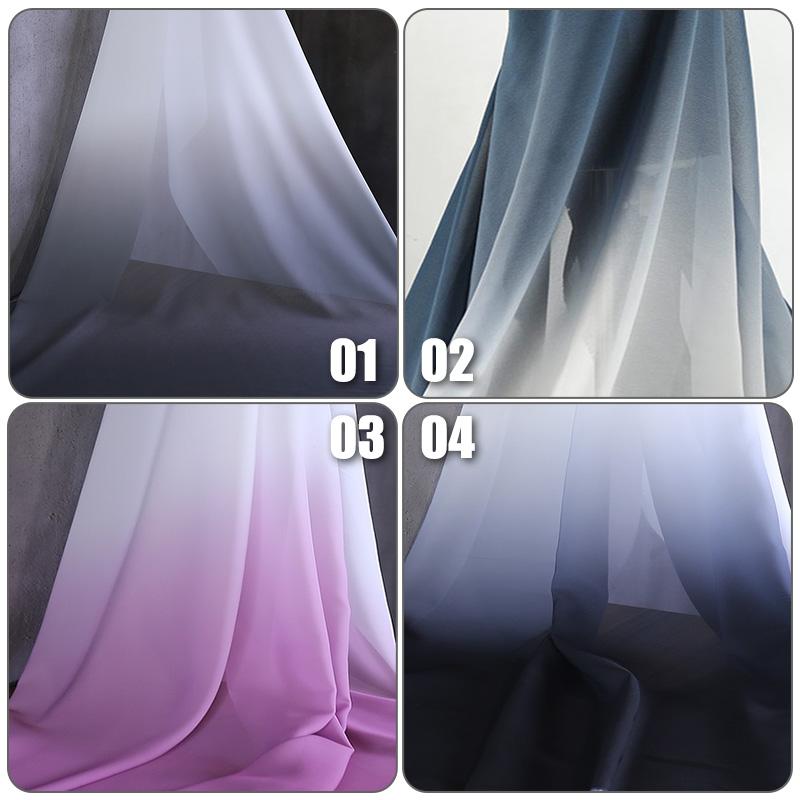 1M Dünner Ombre Chiffon Stoff Weicher Farbverlauf Durchscheinendes Tüll Gaze Stoff Für DIY Nähen Schal Tanzen Hanfu Kleid Material