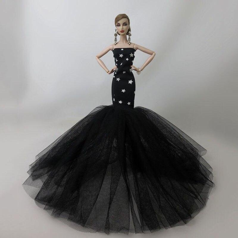 Moda ubranka dla lalki dla lalka Barbie sukienka syrenka 1:6 Fishtail sukienka na przyjęcie weselne dla domek dla lalek Barbie ręcznie robiona ograniczona