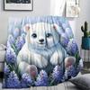 1Pc Cartoon Print Flannel Blanket, High Quality Comfortable for All Seasons, Home Decor, Warmth and Comfort, Perfect for Christmas Birthday Gift