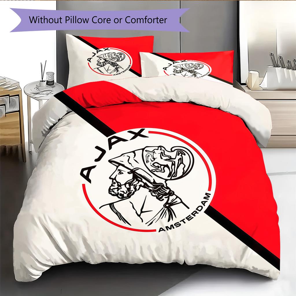 Amsterdamsche Football Club Ajax2 Pattern Bedding Quilt Set Home Decoration Gift (1 * Duvet Cover + 2 * Pillowcase Without Core)