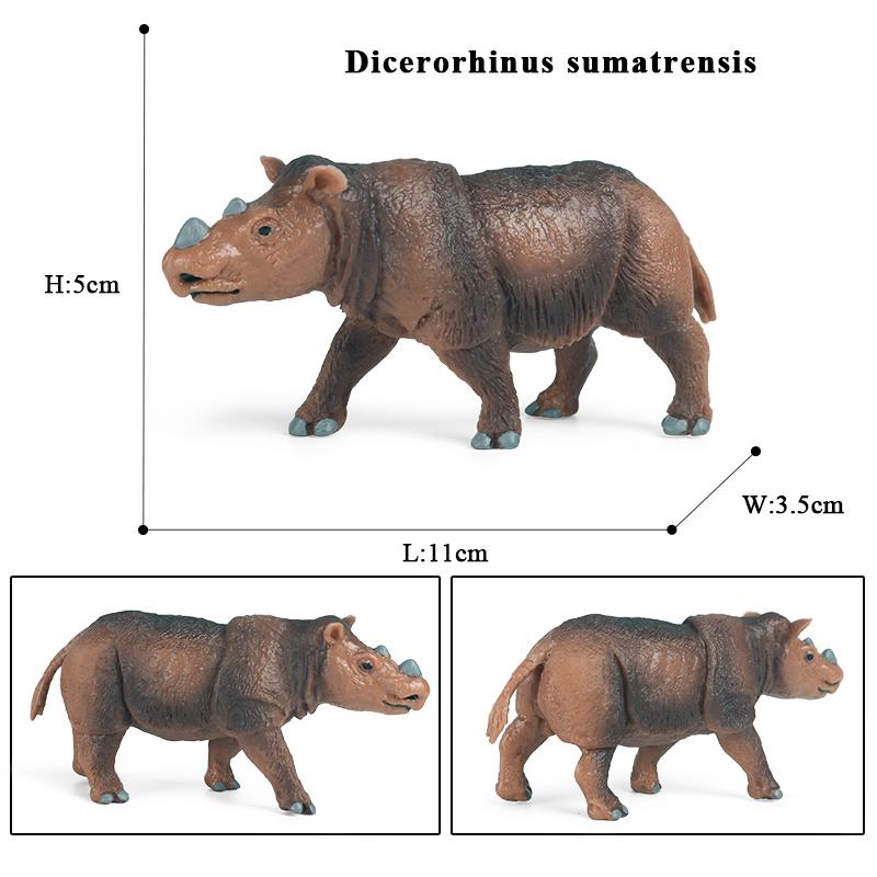 Oenux Modello Animale Selvatico di Simulazione Rinoceronte Rinoceronte Ippopotamo Ippopotamo PVC Ornamento per la Casa Animale Giocattolo Educativo per Bambini Regalo