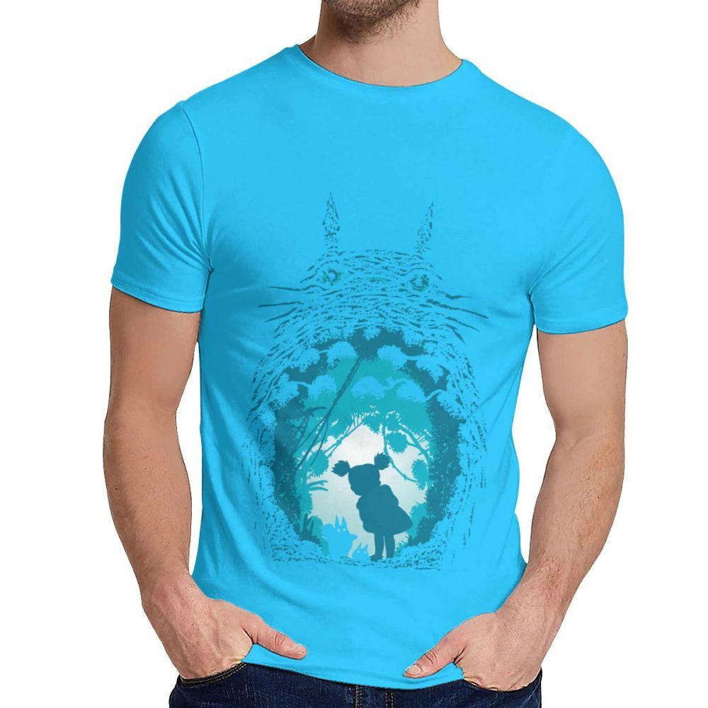 Round Neck My Neighbor Totoro Tees Hayao Miyazaki Tee Shirt Summer Men Cotton Top Tee Hot