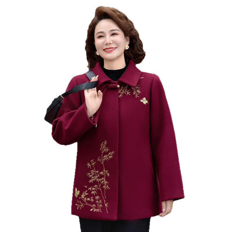 Women's Thickened Faux Mink Wool Coat for Middle-Aged and Elderly