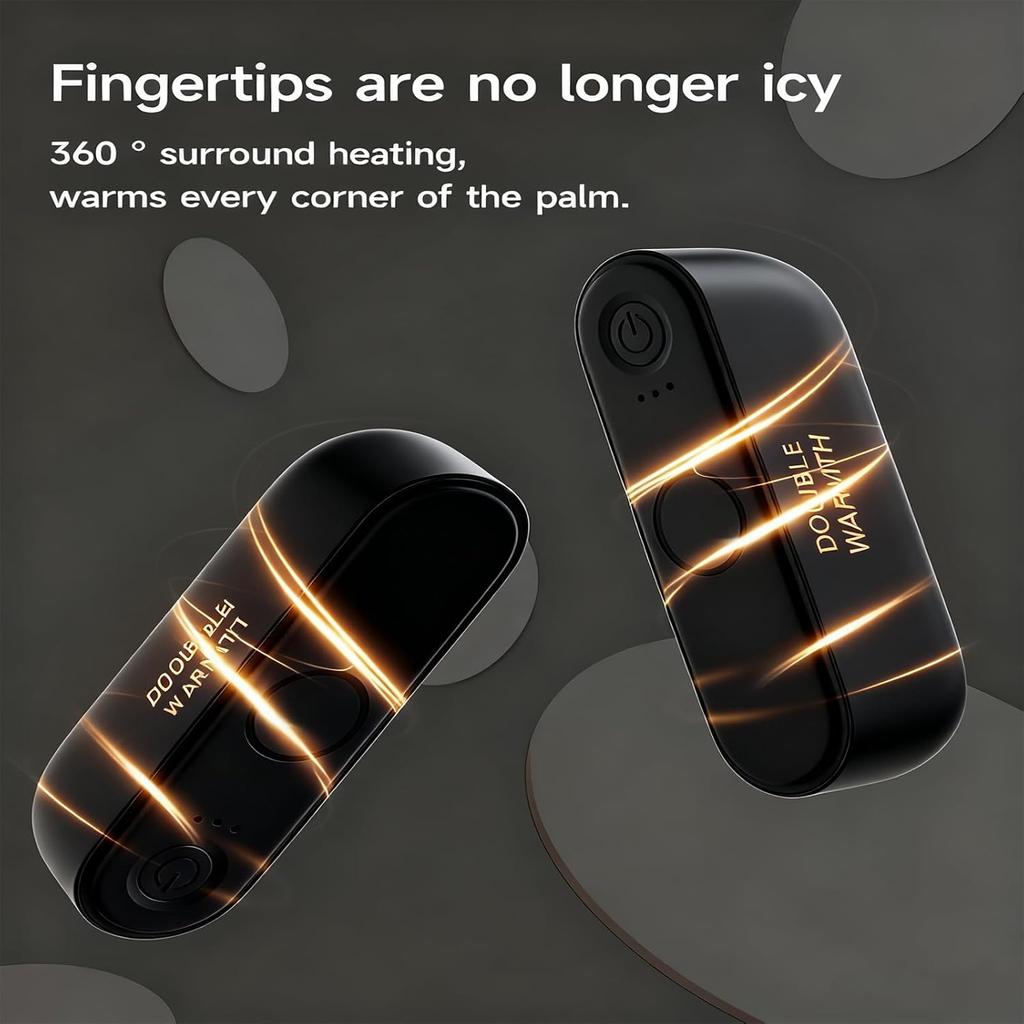 2Pcs/Pair Magnetic Electric USB Hand Warmer 3000mAh Mini Portable Heater Rechargeable Handwarmers for Christmas Outdoor Gift