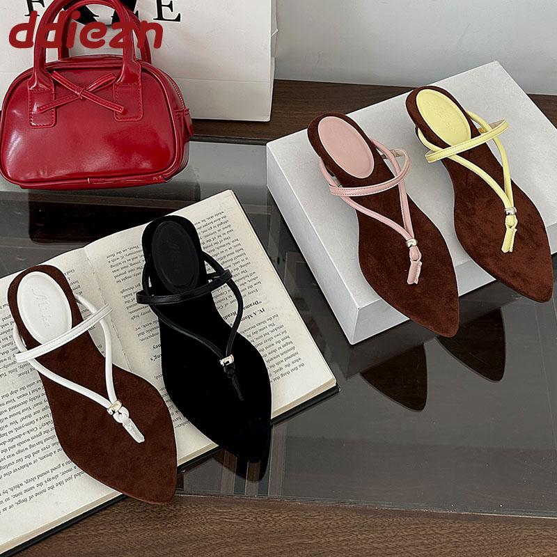 Mode Frühling Sommer Damen Zehensandalen Damen Absatz Hausschuhe Sandalen Pumps Mode Spitz Damen Niedrigabsatz Pantoletten Hausschuhe Schuhe