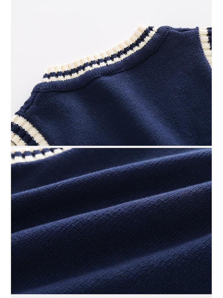 Chłopięcy dzianinowy top bez rękawów sweter - Kolekcja wiosna/jesień 2025 dla dzieci