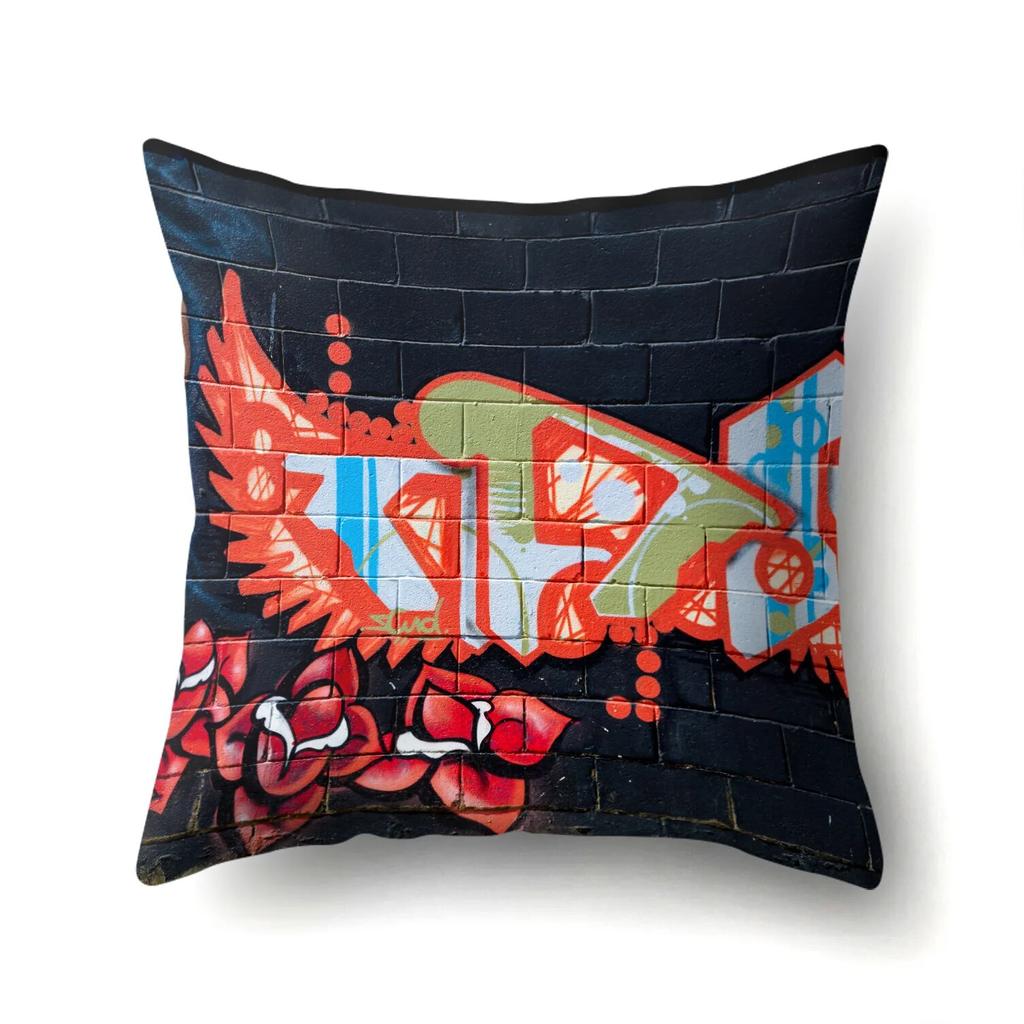 Graffiti Pillowcase Office Cushion Cover Living Room  Lumbar