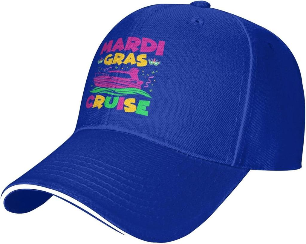 Mardi Gras Cruise Graphic Baseball Cap Adjustable Low Profile Polyester Casual Summer Hats
