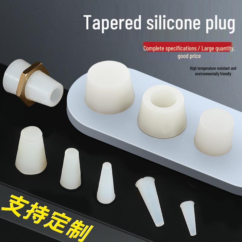 High-Temperature Resistant Silicone Tapered Sealing Plug with Threaded Nut and Cap Seal Ring