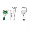 10x Rhinestone Heart Pendant Love Charms Alloy Accessories for Jewelry Making DIY Necklace Bracelet
