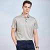 Summer high-end short sleeved polo shirt with acetate and mulberry silk, men's and middle-aged business casual T-shirt