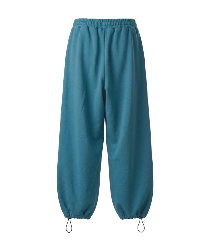 PRINOAR String Single-Pleat Wide Pants - Peacock Green
