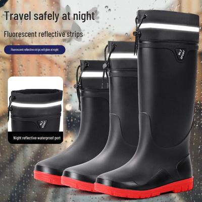 Stivali da pioggia riflettenti da notte da uomo, alti, medi e bassi, per viaggi sicuri, lavori di sicurezza, attività minerarie, pesca e acquatiche.