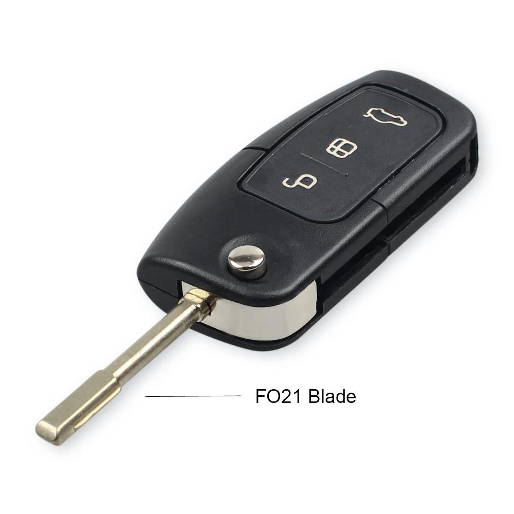 KEYYOU 3 Buttons Modified Flip Folding Remote Control Car Key Shell For Ford Focus 2 3 Mondeo Fiesta Galaxy C-MAX Key Fob Case