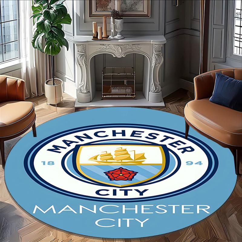1pc Football Team (32) Design Printed Area Round Carpet for Bedroom Living Room Home Decor Rugs Mat Non Slip Mat Rug for Bedside