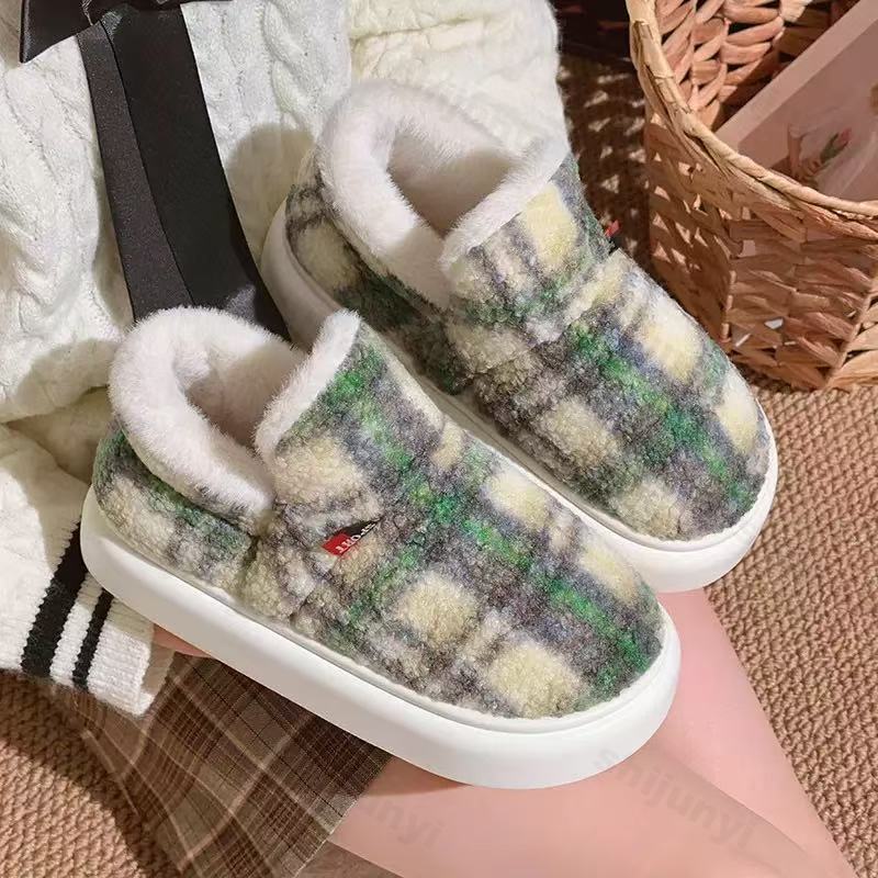 Fashion Couple Cotton Shoes Autumn Winter New Thicken Warm Comfortable Women's Home Slippers Fashion Outdoor Non Slip Men's Casual Shoes
