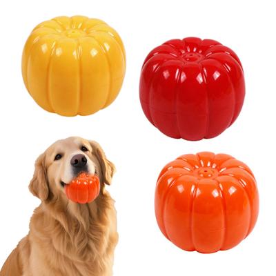 Squeaky Pumpkin Dog Toy Interactive Dog Chew Toy Teeth Cleaning Toy for Aggressive Chewers Puppy Teething