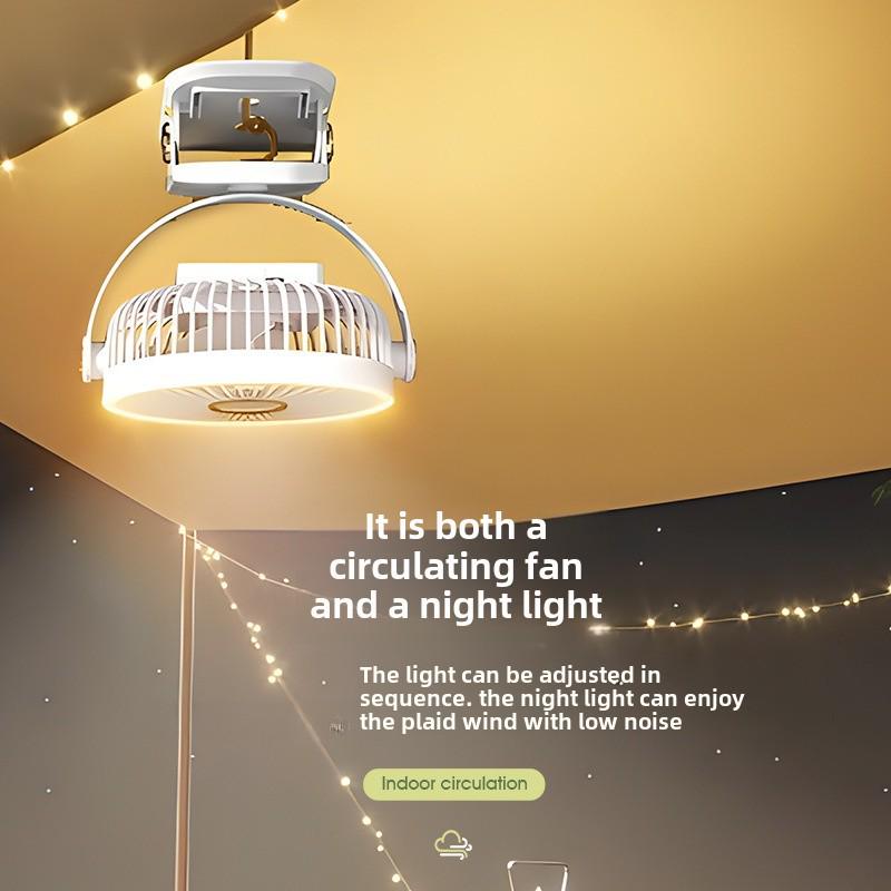 USB Rechargeable Clip-On Fan with Night Light for Dorms and Offices