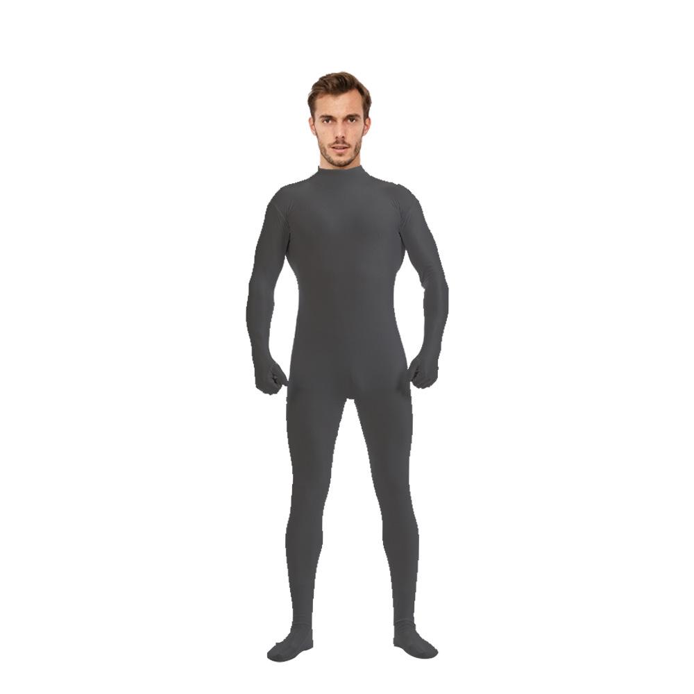 Men's Leaking Head All-inclusive Tights Half-pack Onesie Zentai Solid Color Clothes Dance Clothes Stage Performance Clothes