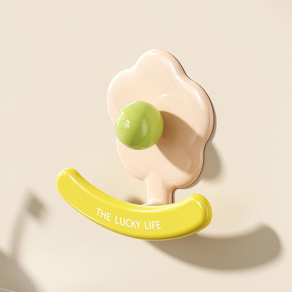 Wall Mounted Flower Hooks Kitchen Bathroom Self-adhesive Hanging Holder Towels Shower Balls Brush Storage Rack