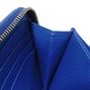 Used 11569 Saffiano Stripe Round Zip Wallet 2ML317 7940 Gray Zip Around Logo Metal Blue Unisex from Japan AUTHENTIC