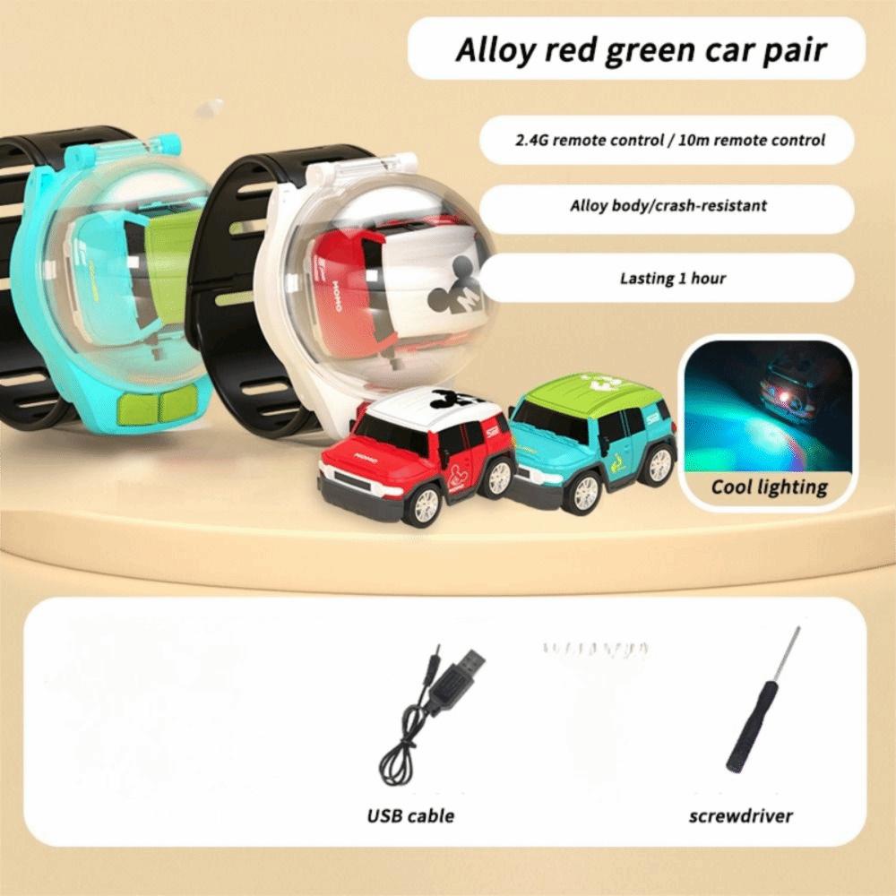 2.4 GHz Wireless Watch Car USB Charging Mini Zinc Zinc Alloy Racing Funny Toy RC Car  Boys Girls