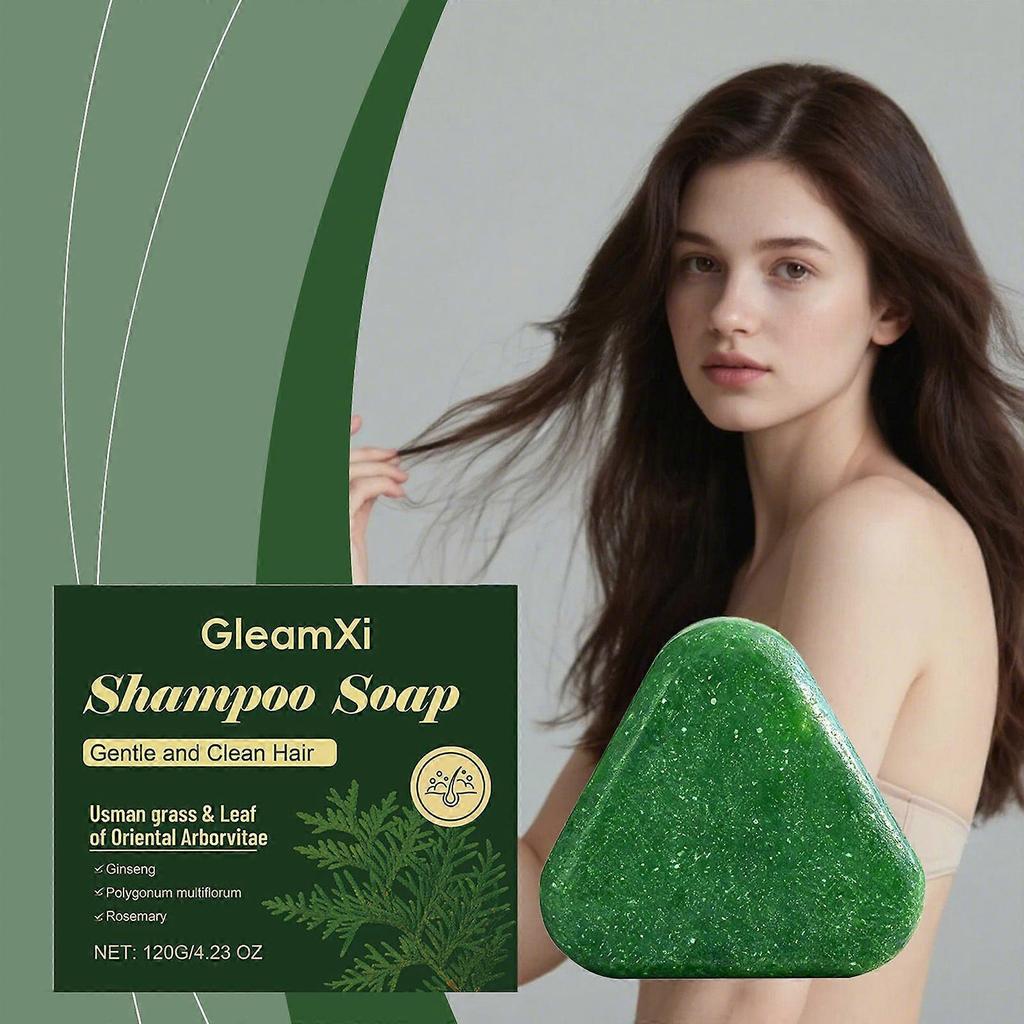 Limited time!!Gleamxi Usman Juniper Leaf Shampoo Bar - Gently Cleanses Scalp, Nourishes, And Leaves Hair Moisturized, Voluminous, And Shiny