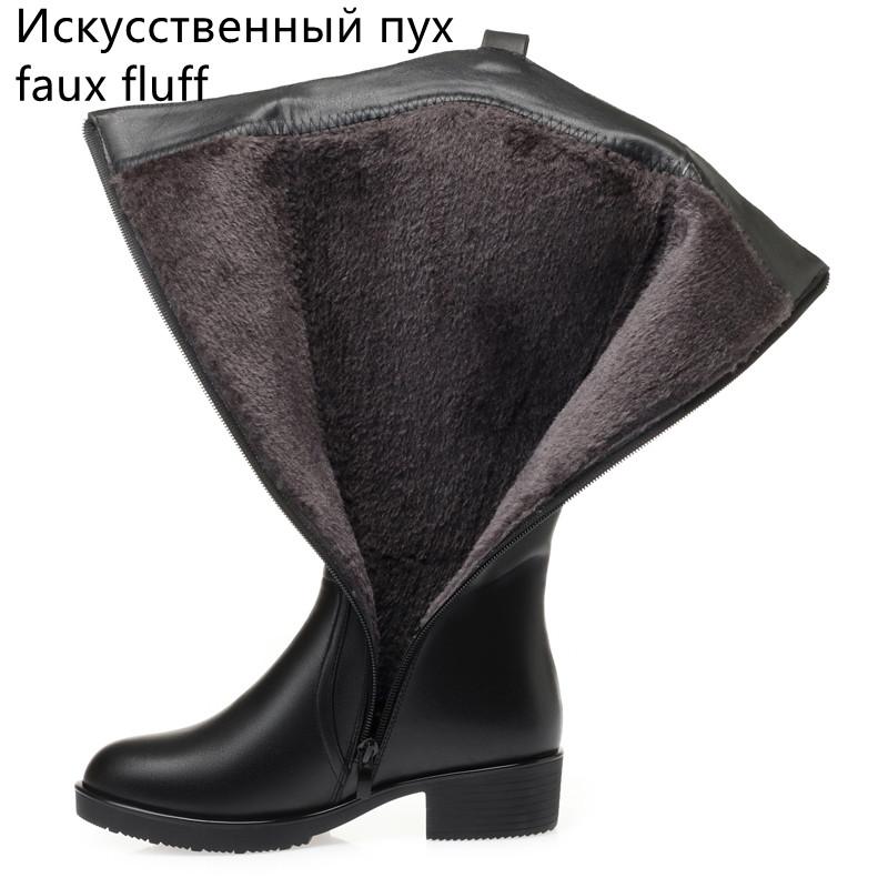 

Модные женские ботинки AIYUQI Зима 2025 Новые Большого размера Натуральная кожа Женские Длинные ботинки Натуральная шерсть Ковбойские ботинки Вестерн Женские 42