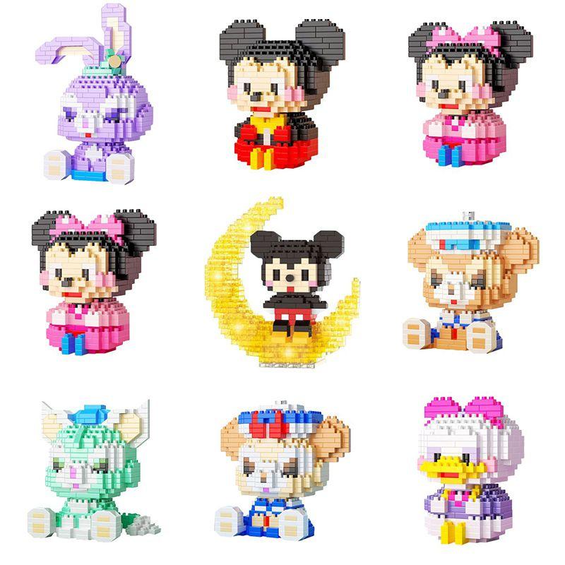 Disney Mickey Minnie Goofy Cartoon Building Blocks For Kids' Intelligence Development