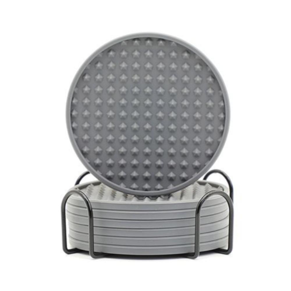 6 STÜCK Hitzebeständige Silikon-Untersetzer mit Halterung Verbrühschutz Möbelschutz Tassen- und Geschirrtrockenmatte Dekorativ