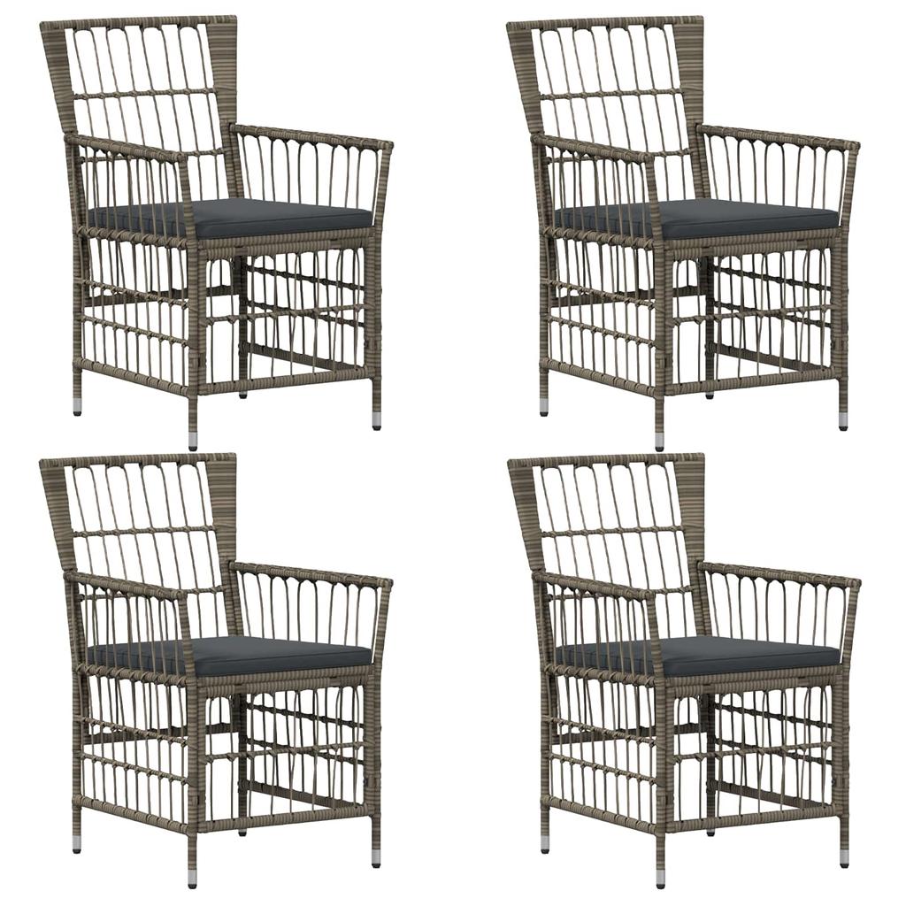Garden Chairs 4 pcs Grey Poly Rattan