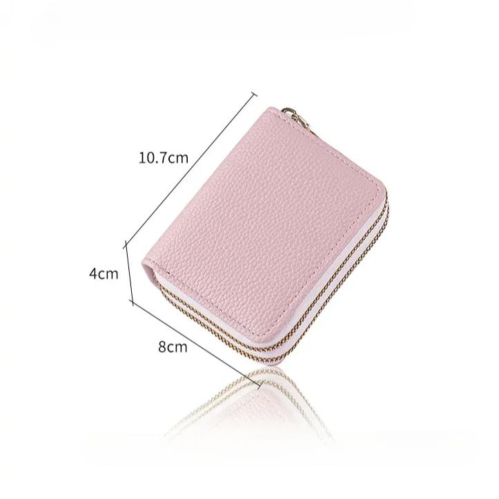 Multi Functional Card Holder Bag Wallet Double-layer Zipper Women's Card Wallet Large Capacity PU Card Holder Purse