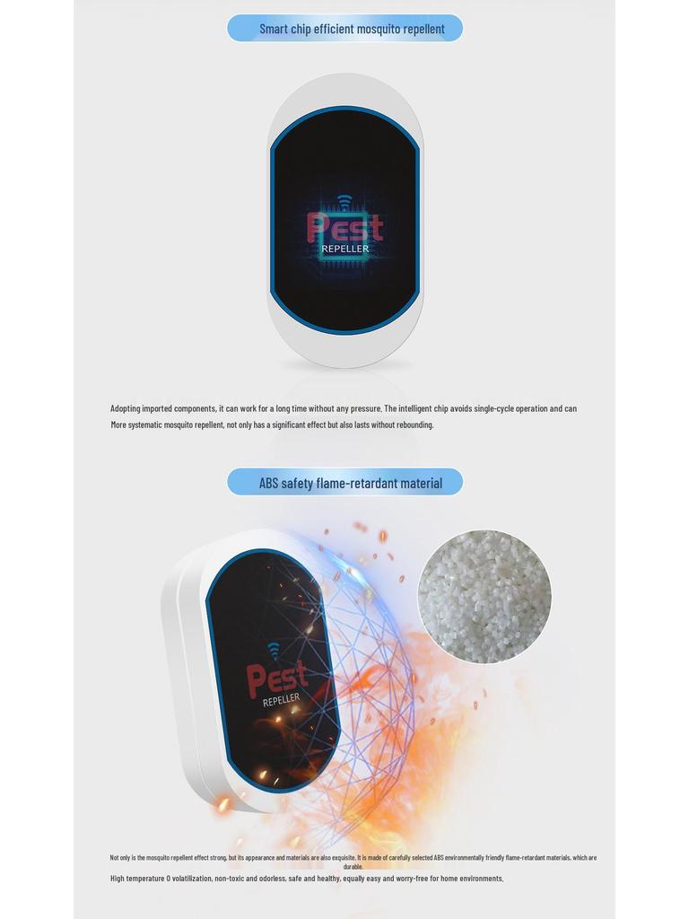 Ultrasonic Electronic Household Pest & Mosquito Repeller - Mini Size, US Standard