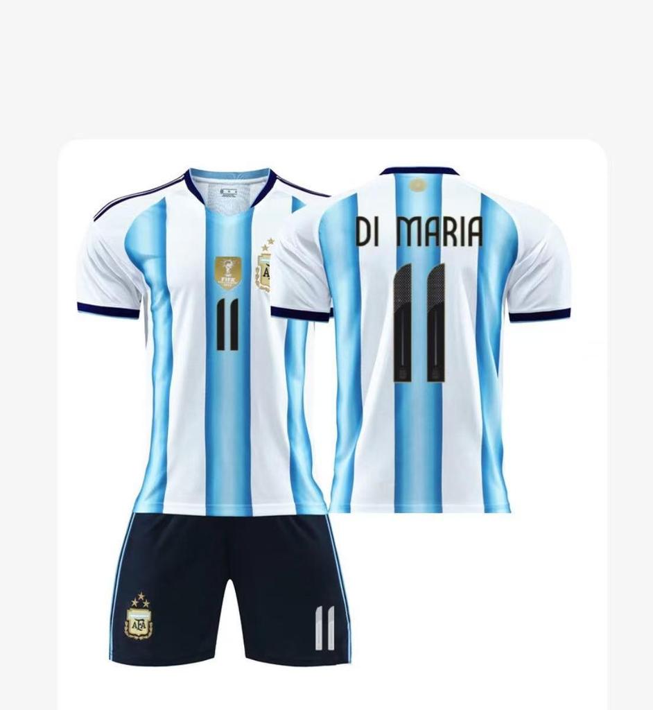 Argentina Home No. 10 Messi & No. 21 Dybala Kids Soccer Jersey Set - World Cup 2526