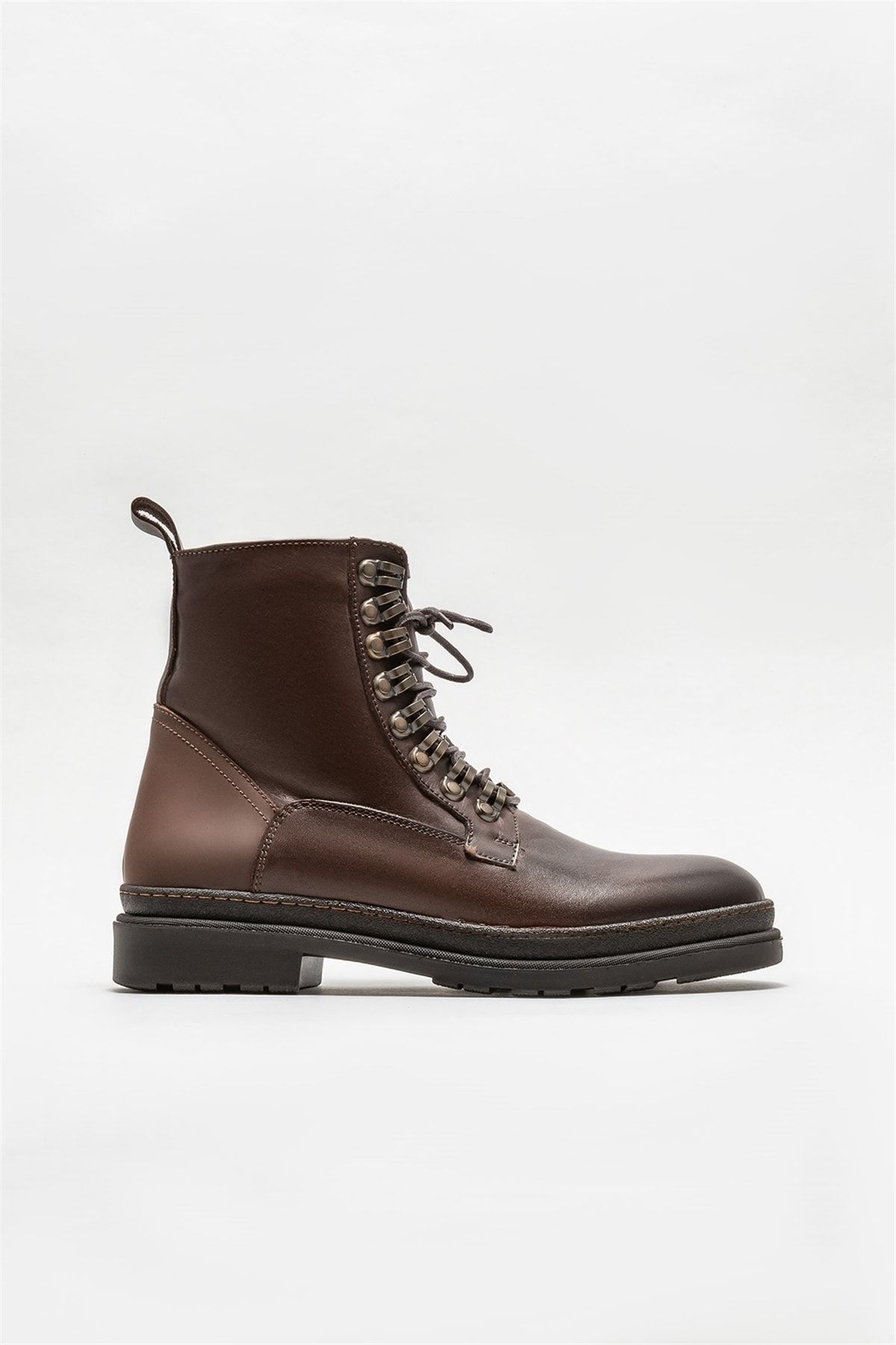 

Men s Fashion Flat Heeled Booties Brown Leather Casual Boots Shoes 40