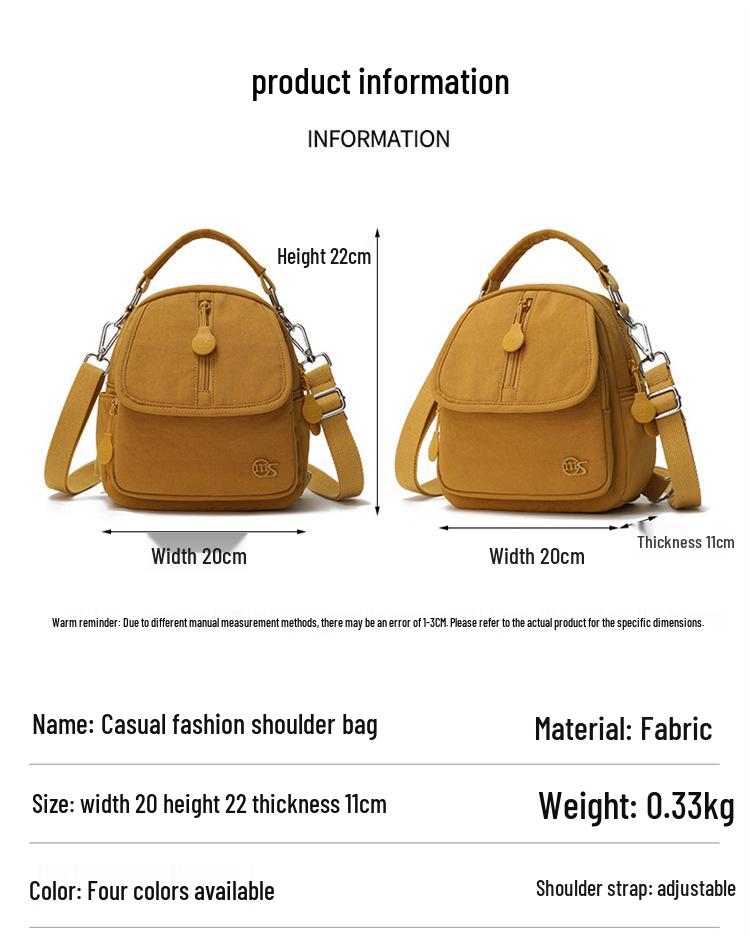 Autumn 2025 Minimalist Nylon Women's Bag: Versatile Single Shoulder, Backpack & Crossbody.