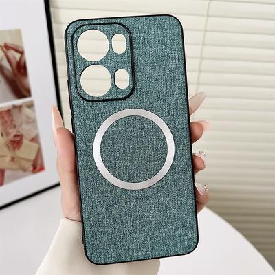 For Oppo Reno13 Pro 5G Magnetic Case Drop-Proof TPU + Cloth Back Phone Cover