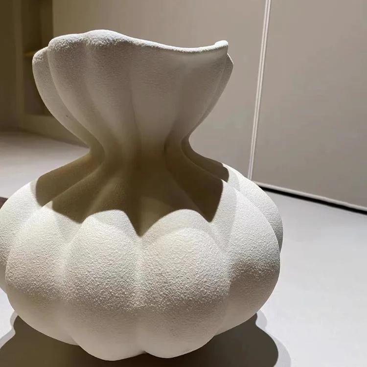 Ceramic Vase French Vintage Lace Flower Arrangement Accessories Flower Vase Ceramic Handicraft Ornaments Home Decoration