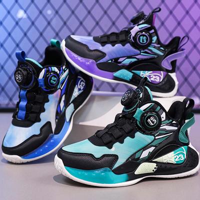 Boys Sneakers Basketball Sneakers Lightweight Sports Shoes Fashion Rotating Button Girls Sneakers Kids Shoes