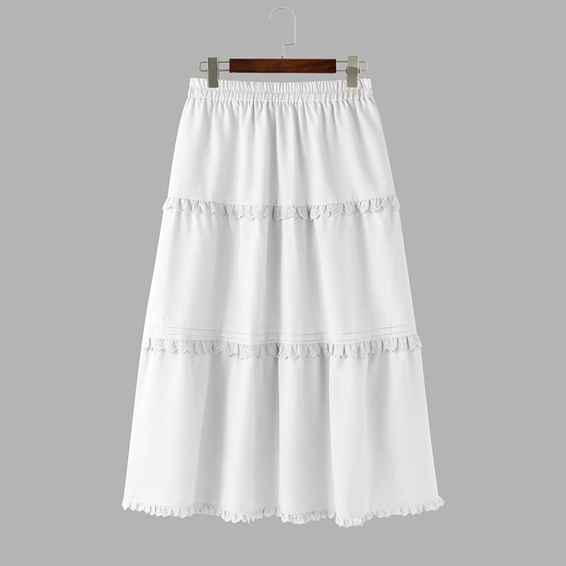 ZANZEA Femei ocazional talie elastică de culoare solidă fuste lungi largi