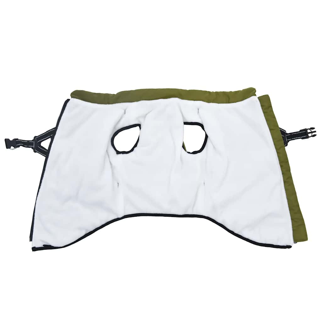 Dog Coat with Integrated Harness Waterproof and Reflective Army Green Size L44