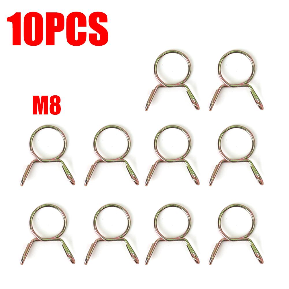 10Pcs 5/6/7/8/9/10/11/12/13/14mm Stainless Steel Spring Hoop Hose Clamp Adjustable Oil Hose Water Pipe Fixed Clip Home Hardware