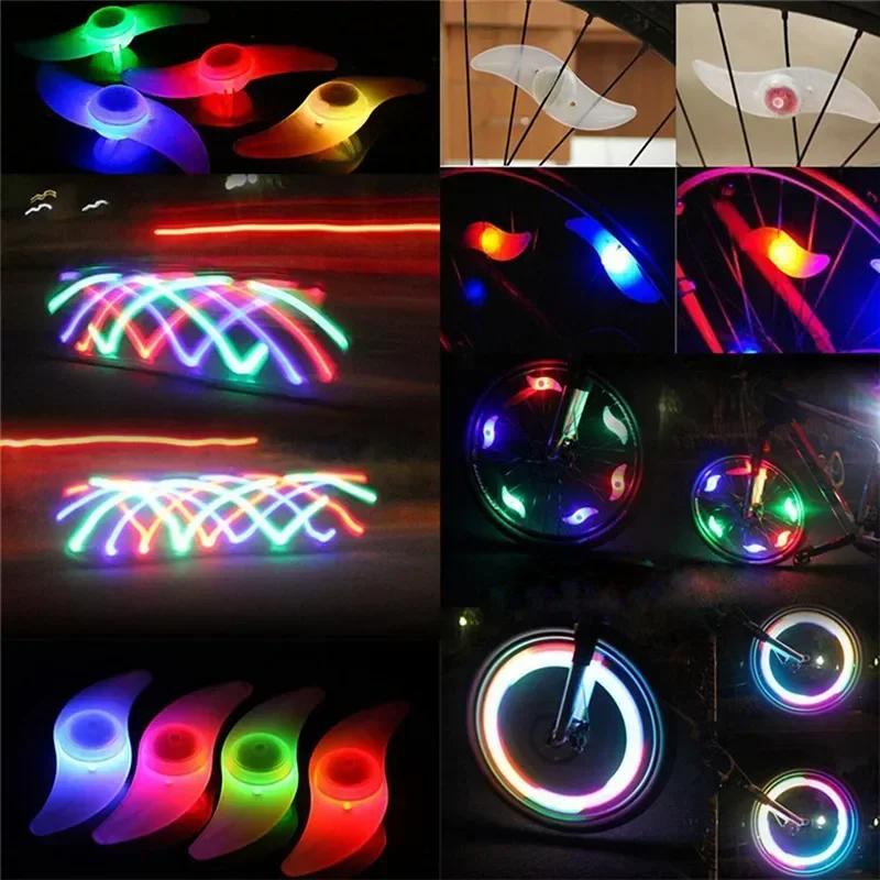 2-6PCS Bike Wheel Spoke LED Lights, 3 Lighting Modes Waterproof Tire Lamp, Safety Warning Easy Install Bicycle Accessories
